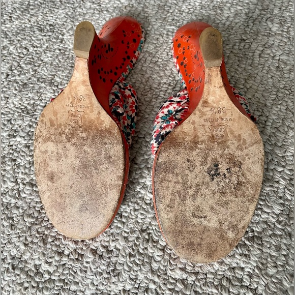 Jimmy Choo orange wedge sandals size 38.5 (8.5 US) - Picture 4 of 6